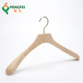 Customize clothes hanger wood closet hanger wooden luxury coat hanger with gold hook